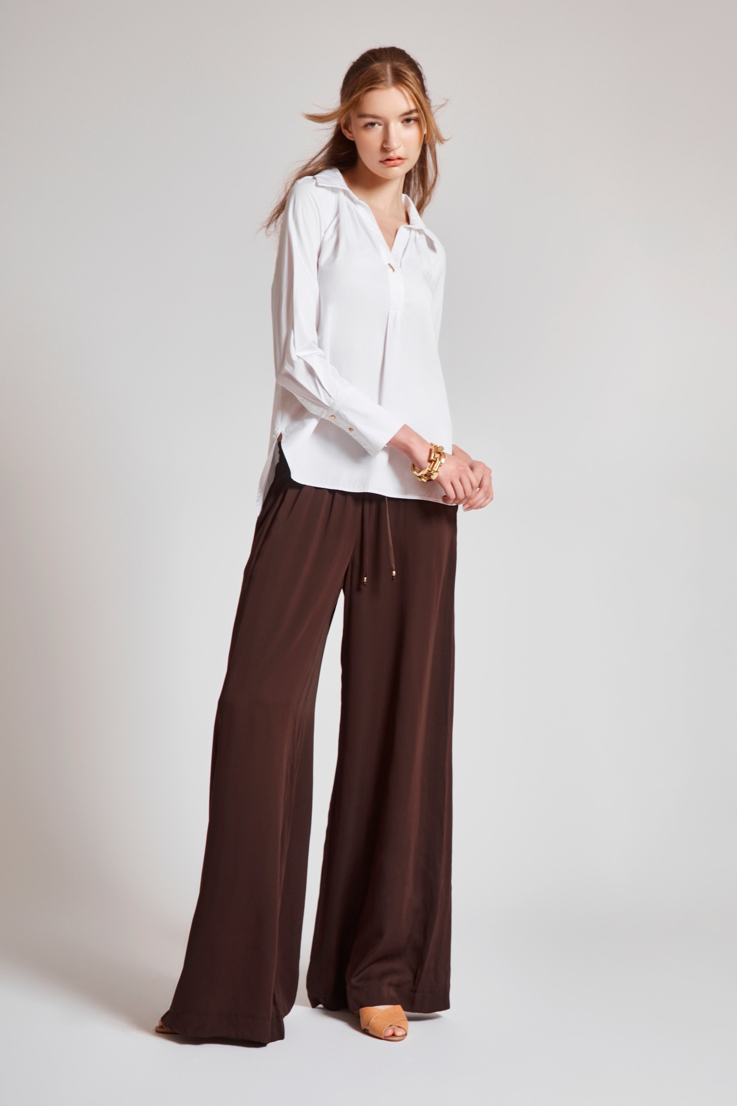 Henly Poplin Blouse - Chalk