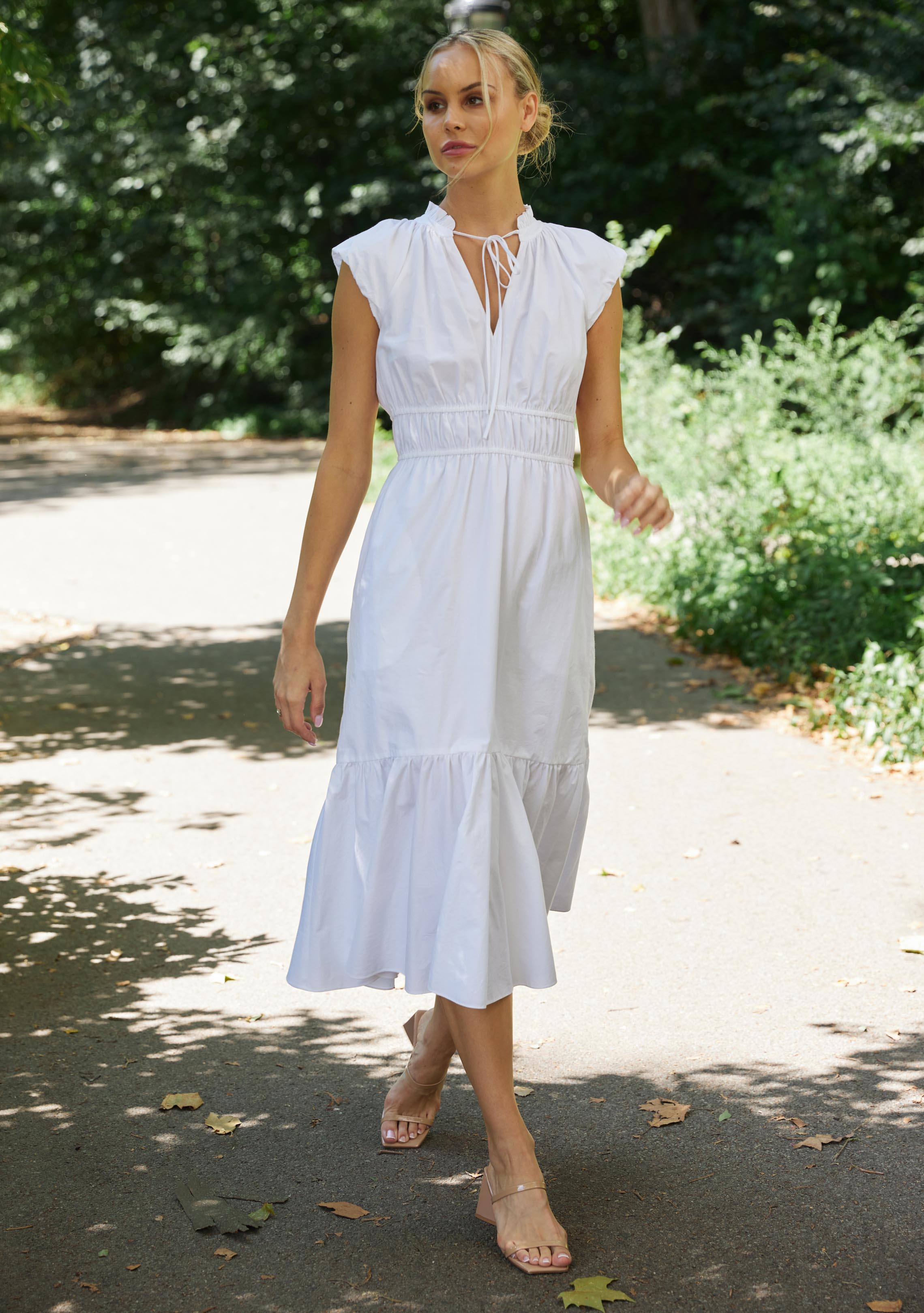 Odette Dress - White Poplin